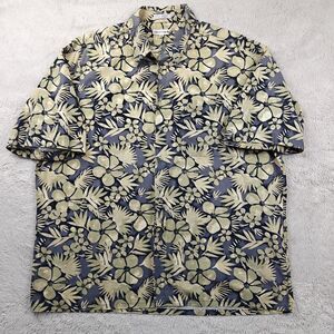 Vintage Pierre Cardin Shirt Men's XXL Hawaiian Floral Beach Vacation 100% Cotton